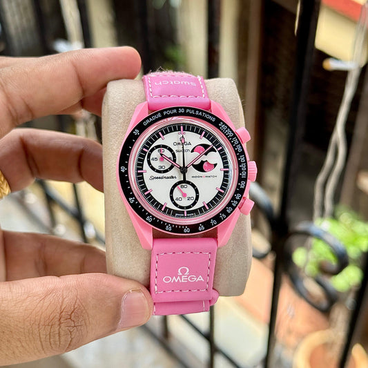 Omeg_a Sun-Moon Pink Watch