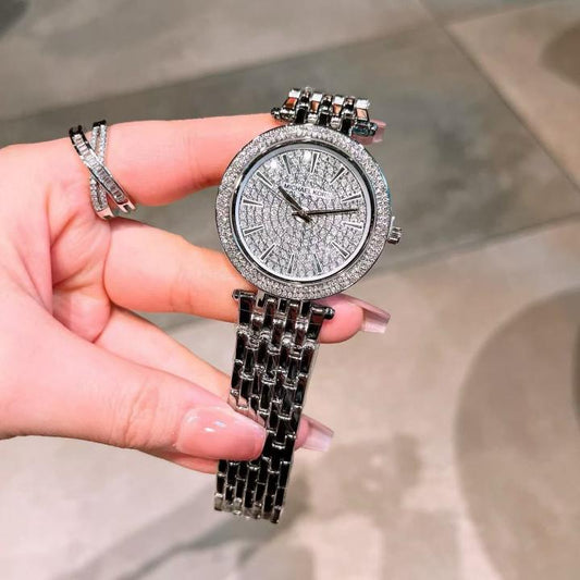 Crystal Watch With Crystal Accents With Sleek Design