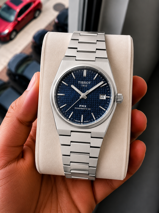 Tisso_t Prx Silver/Blue Watch