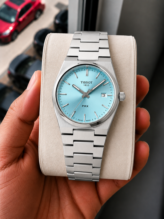 Tisso_t Prx Silver/Sky Glosy Watch