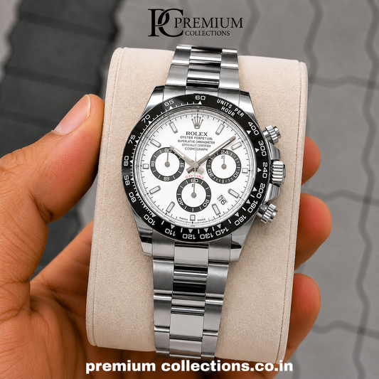 Role_x Daytona Silver/White Chain Watch
