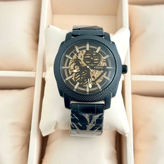 Metal Belt Watch With Polished Finish