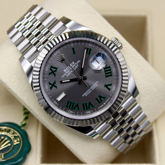 Role_x Date Just Silver Roman Watch