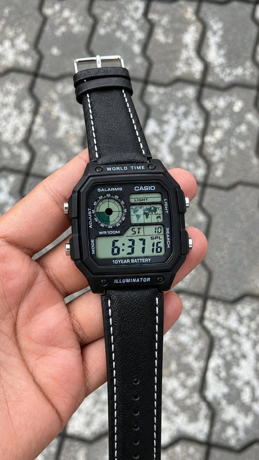 Casi_o AE1200 World Time Illuminator (Mettal Body) Watch