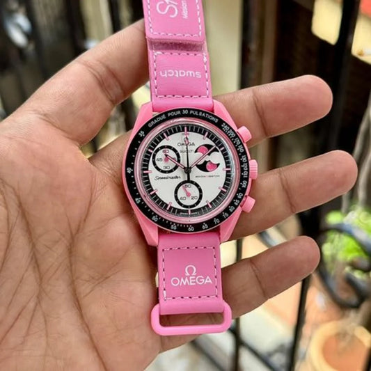 Slim Design Acetate Sun Moon Watch With Polished Look