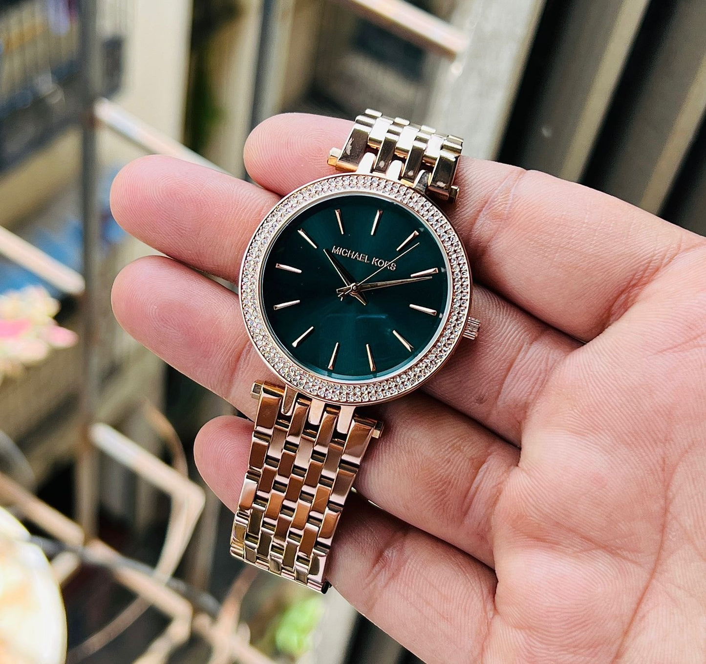 Two-Tone Watch With Crystal Accents With Sleek Design