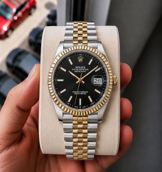 Date Just 2 Tone-Black Watch