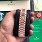 Retro Look Day Date Watch With Modern Movement