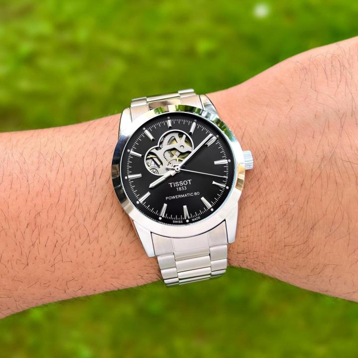 Elegant Steel Powermatic Watch With Winding