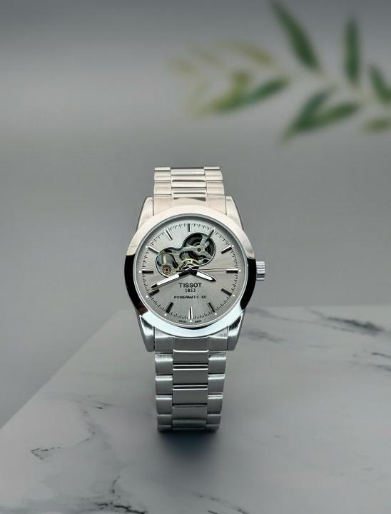 Elegant Steel Powermatic Watch With Winding