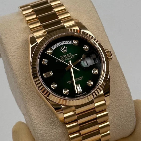 Perpetual Date Just Diamond 2Ton-Gold-Black Working Like Automatic