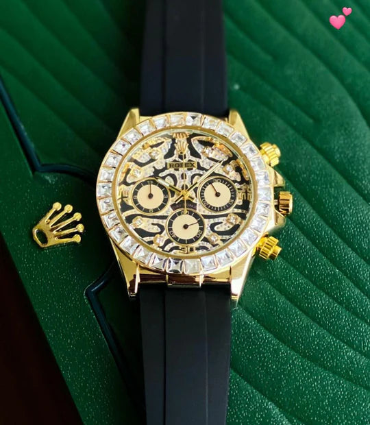 Elegant Steel Tiger Watch With Winding