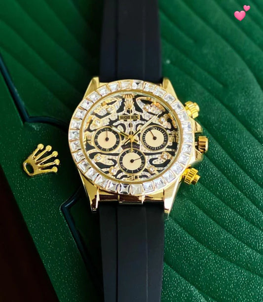 Elegant Steel Tiger Watch With Winding