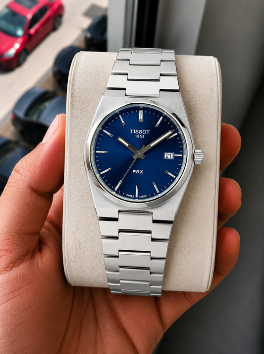 Tisso_t Prx Silver/Blue Watch