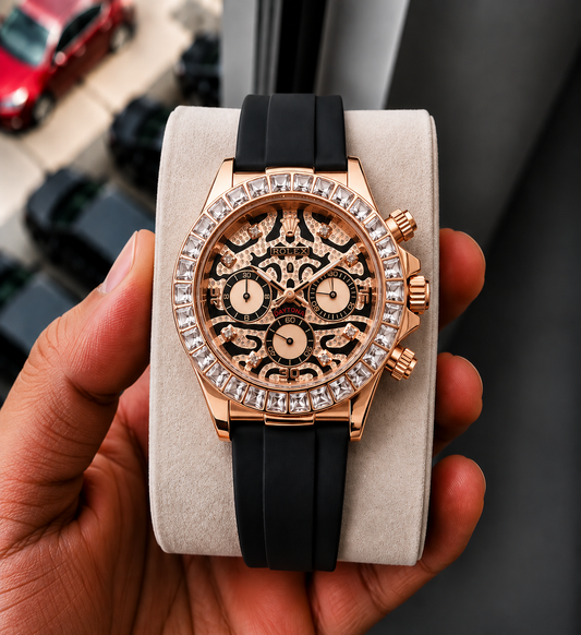 Role_x Tiger Rose Gold Belt Watch