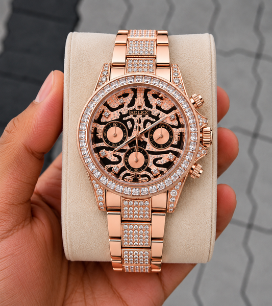 Role_x Tiger Rose Gold Chain Watch