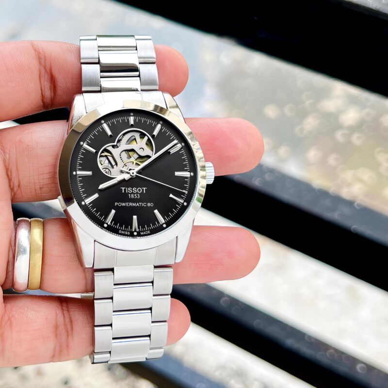 Elegant Steel Powermatic Watch With Winding
