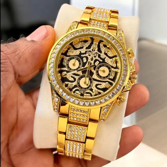 Elegant Steel Tiger Watch With Winding