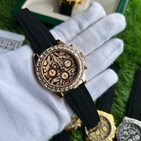 Elegant Steel Tiger Watch With Winding