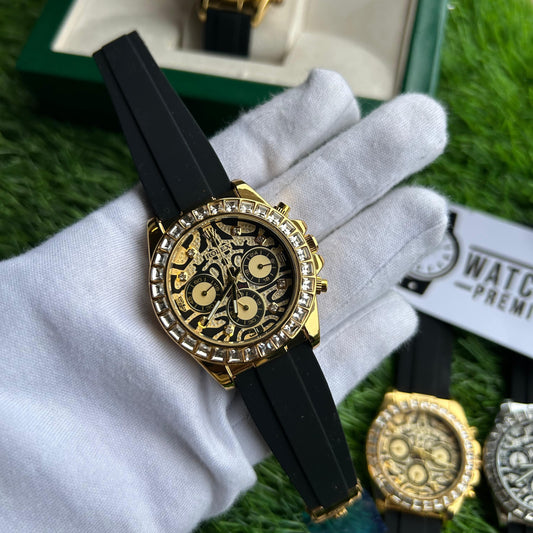 Elegant Steel Tiger Watch With Winding