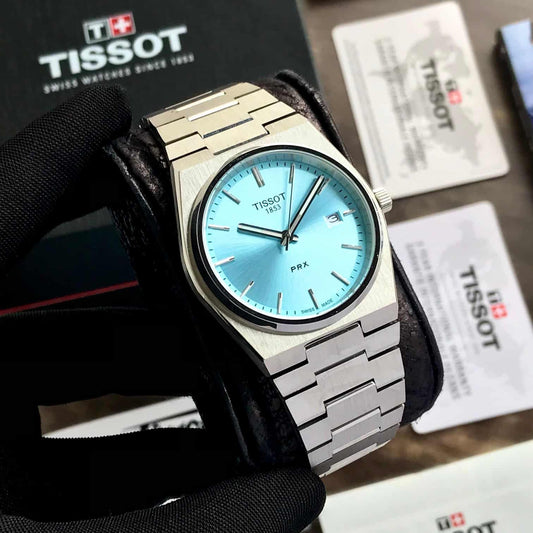 Tisso_t Prx Silver/Sky Glosy Watch