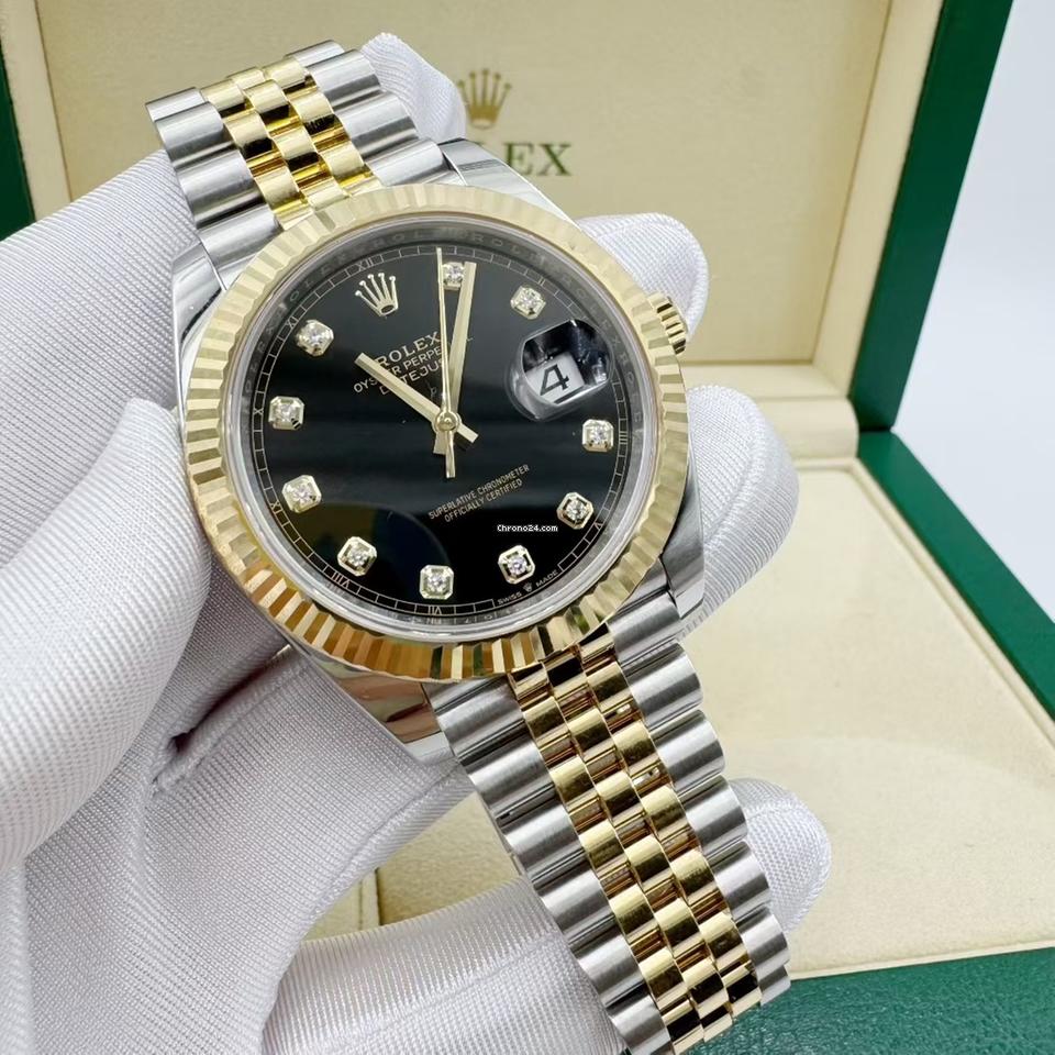 Perpetual Date Just Diamond 2Ton-Gold-Black Working Like Automatic