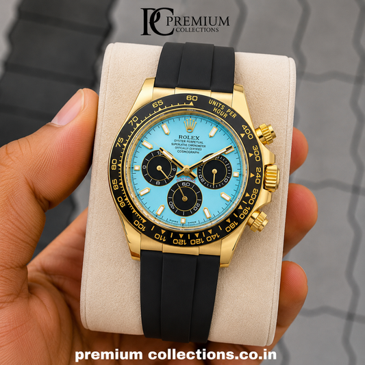 Role_x Daytona Gold/Sky Belt Watch