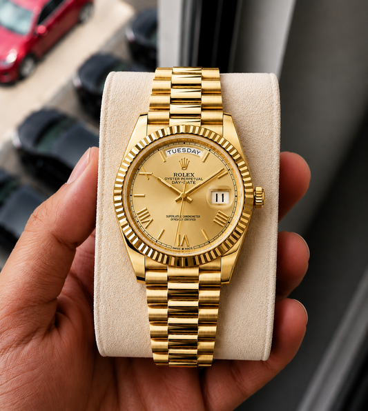 Role_x Day Date Gold Watch