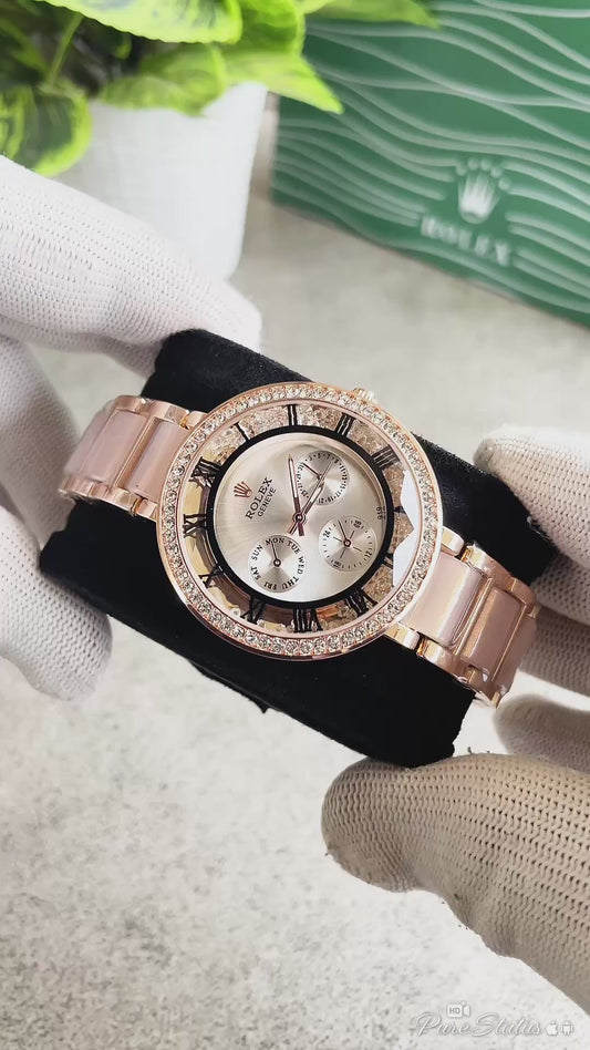 Role_x Celine Pink/White Chronograph Watch