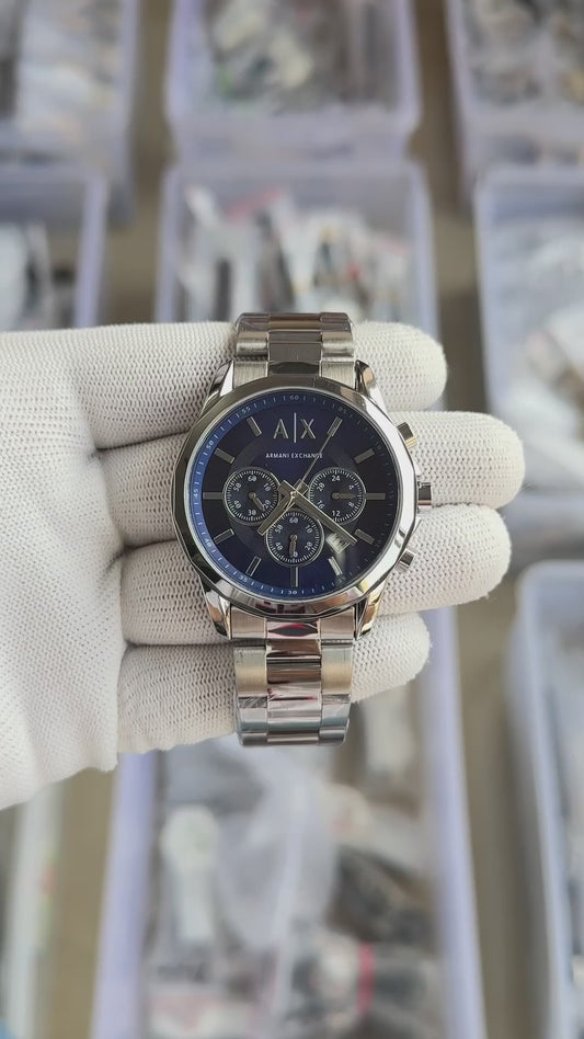 Arman_i Exchange Gunmetal Silver/Blue Watch