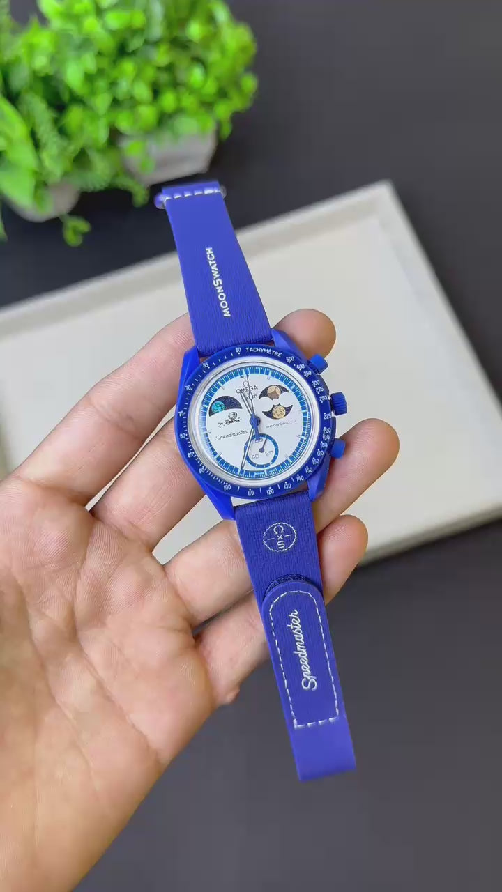 Omeg_a Sun-Moon Blue Watch