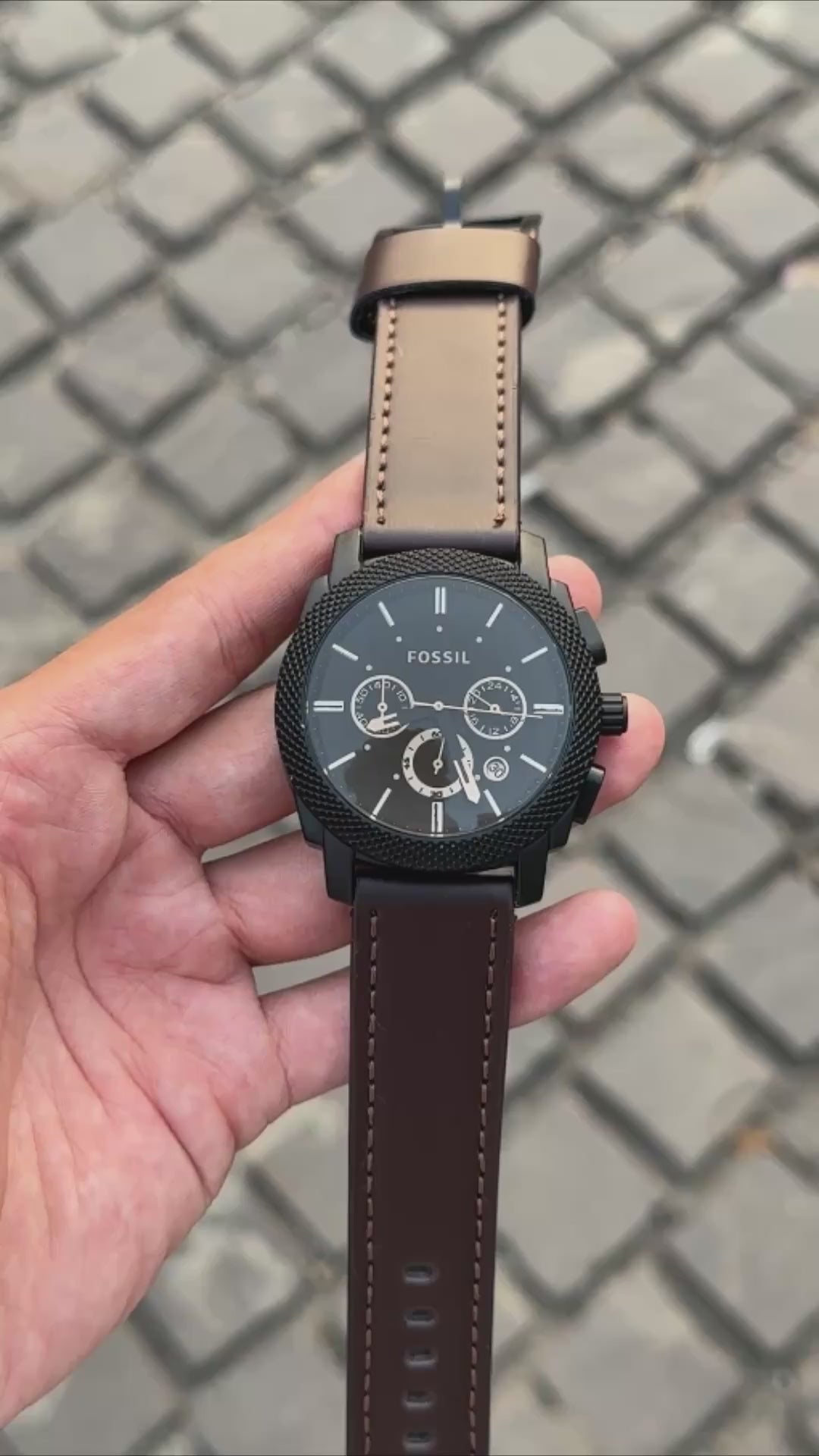 F_ossil FS4682 Quartz Movement leather Watche