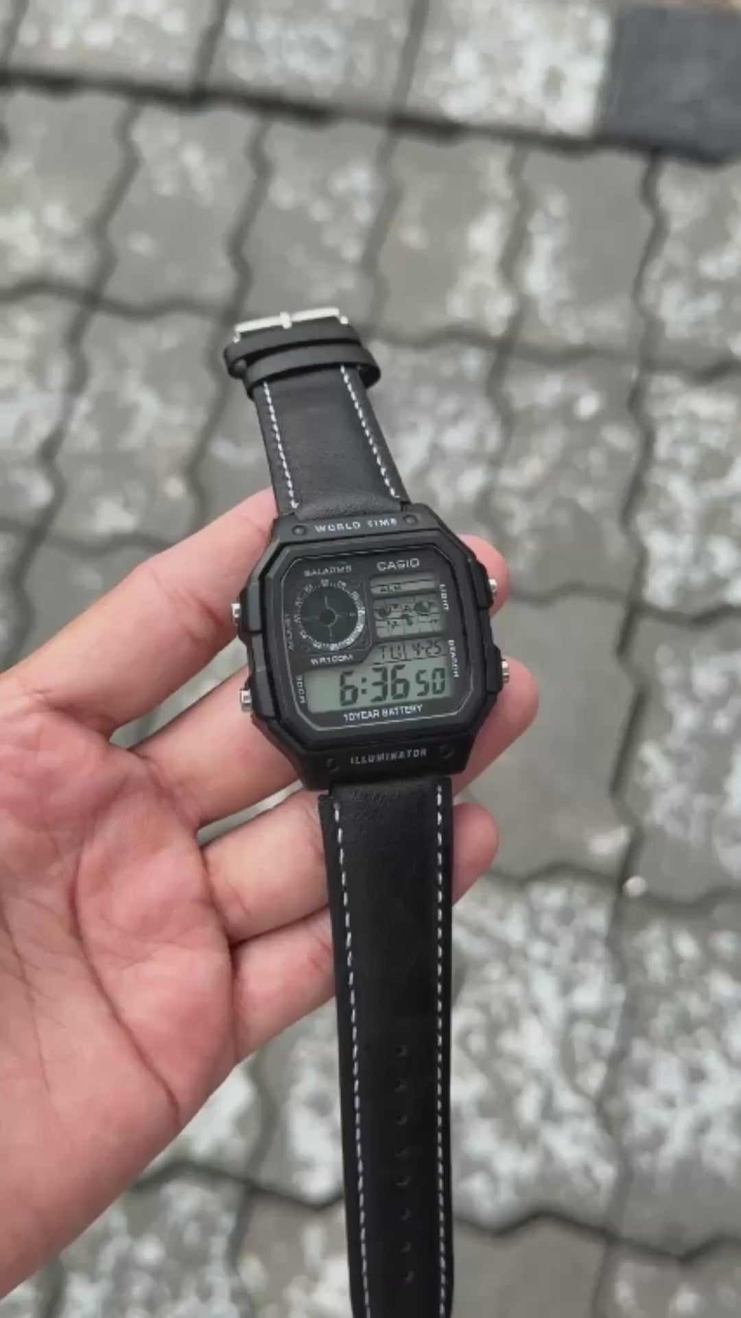 Casi_o AE1200 World Time Illuminator (Mettal Body) Watch