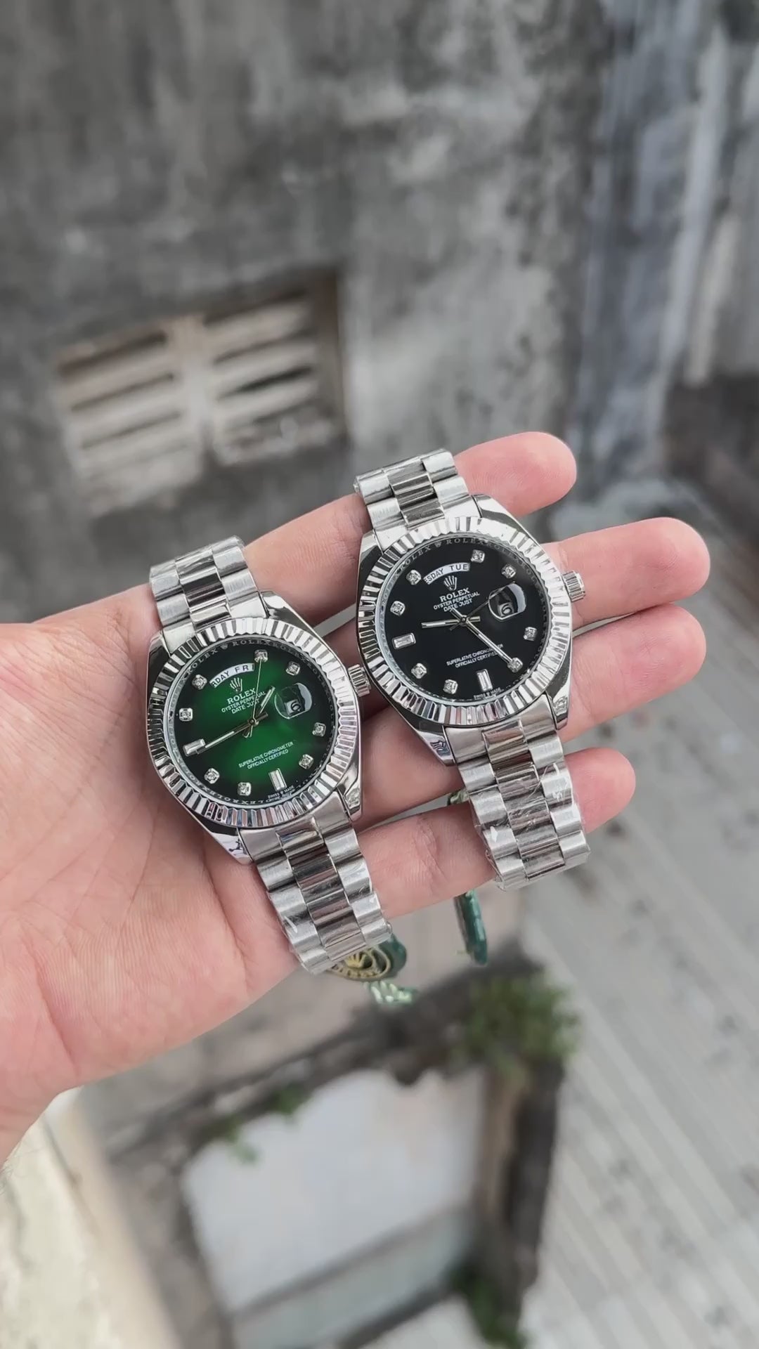 Day Date Silver/Black S-Diamond