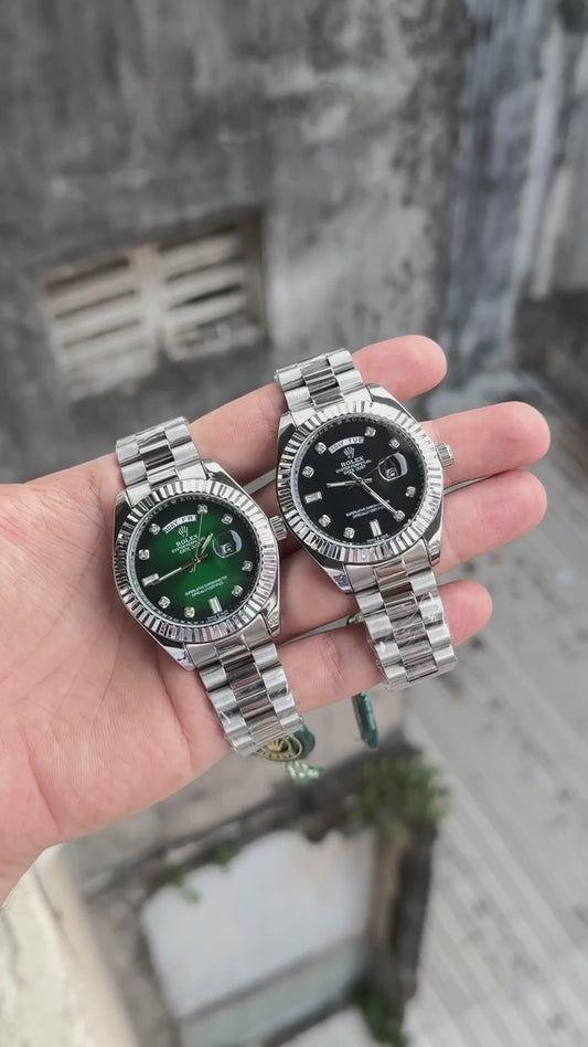 Day Date Silver/Black S-Diamond