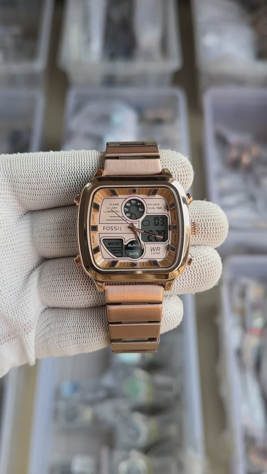 Fossi_l Retro Rose Gold Watch