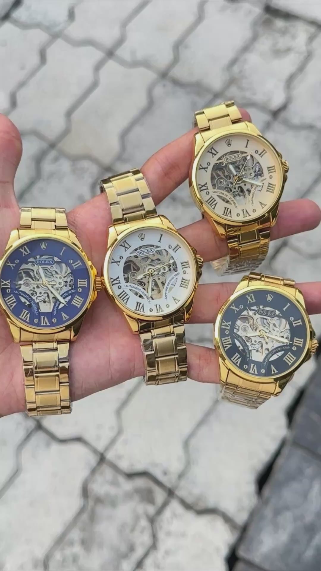 Role_x Skeleton and opne back fully Automatic Watch