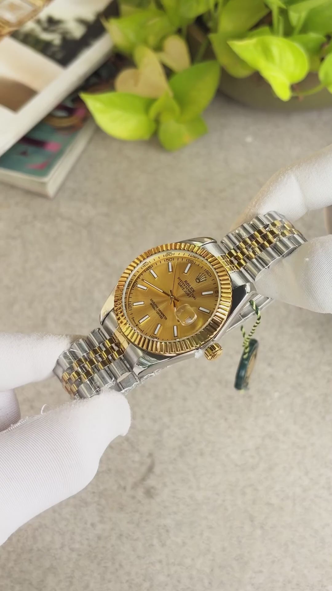Role_x Date Just 2 Tone-Gold Watch