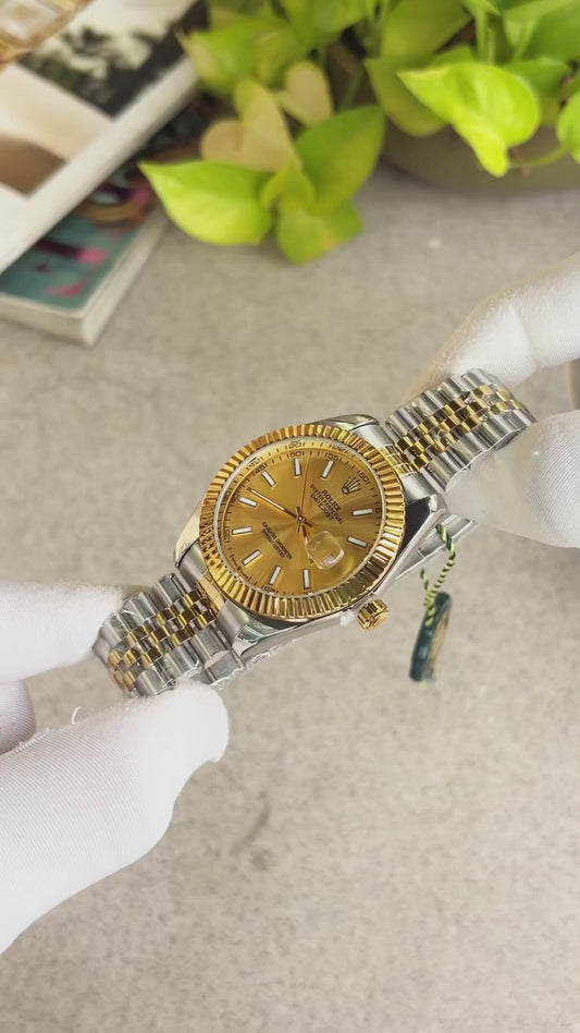 Role_x Date Just 2 Tone-Gold Watch