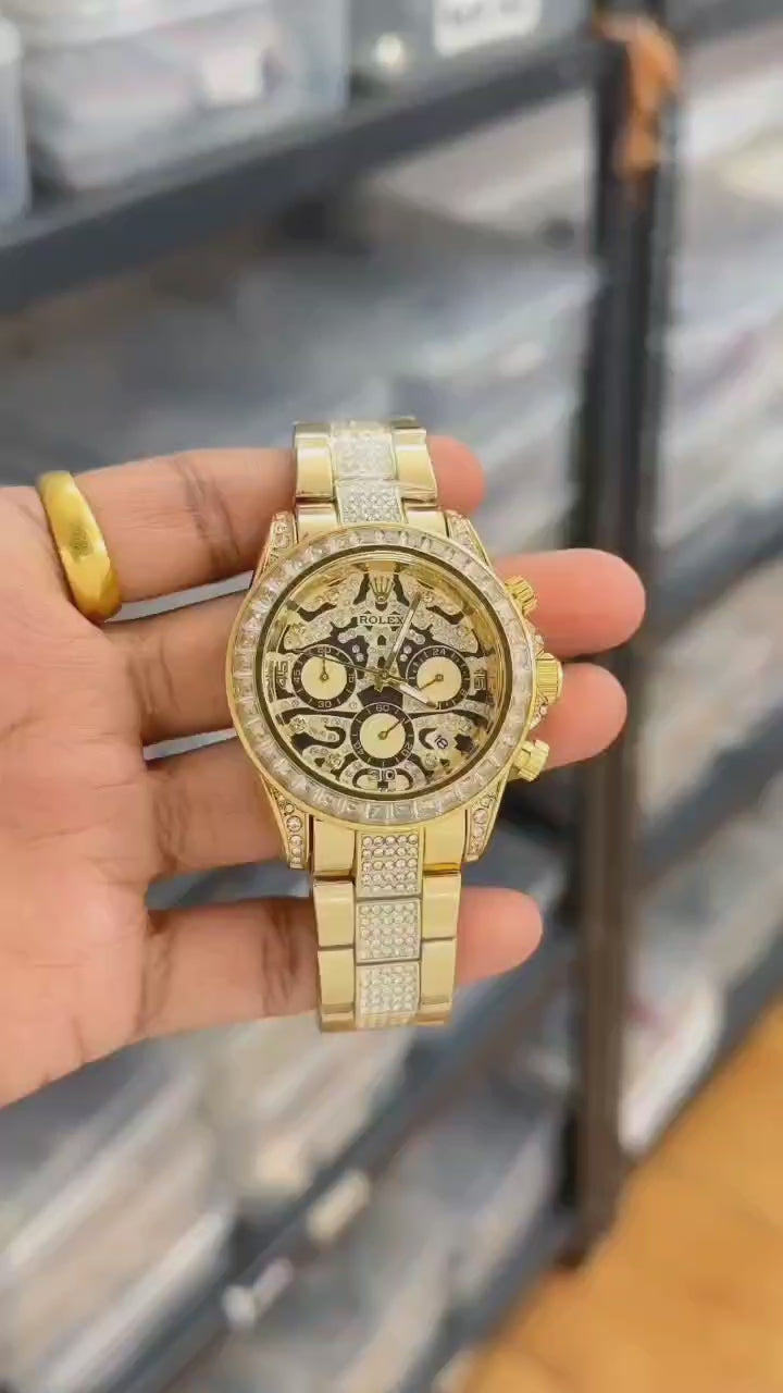 Role_x Tiger Gold Chain Watch