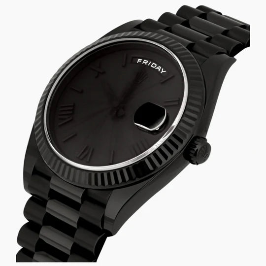 Retro Look Day Date Watch With Modern Movement