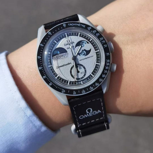 Slim Design Acetate Sun Moon Watch With Polished Look